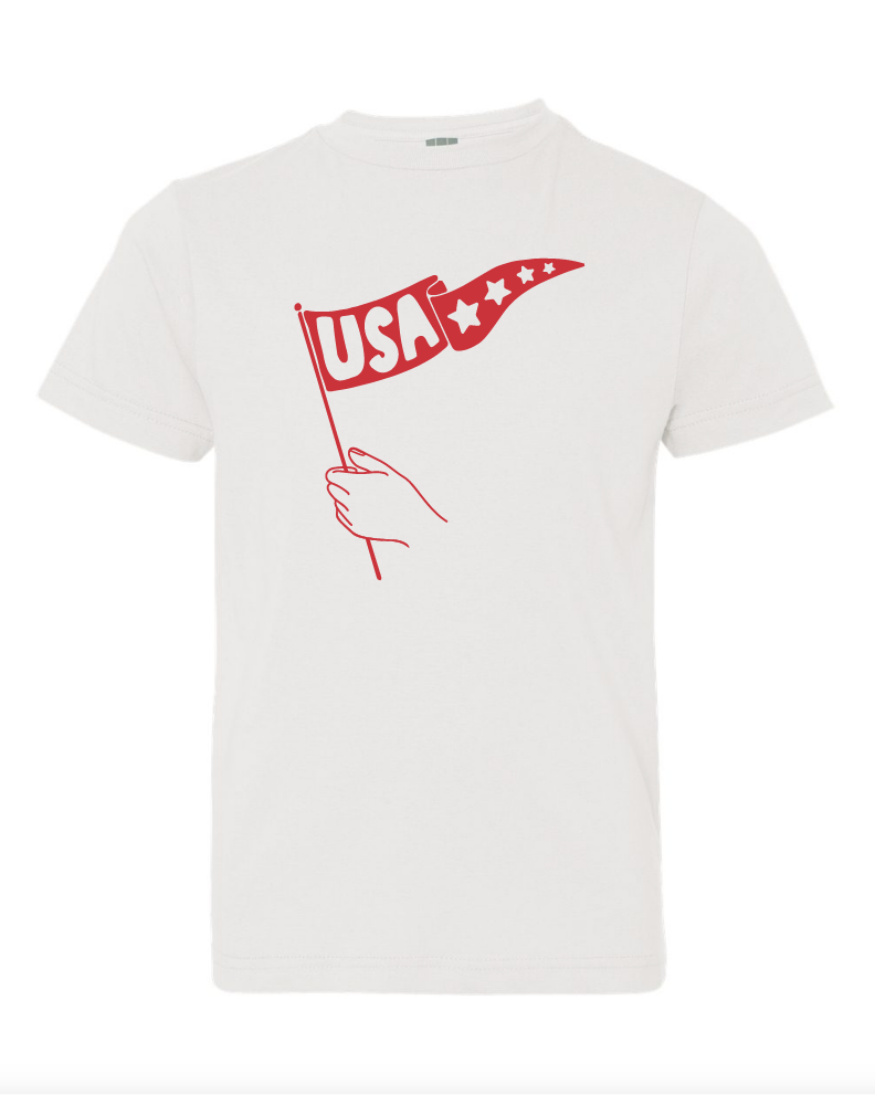 USA Flag Tee - White