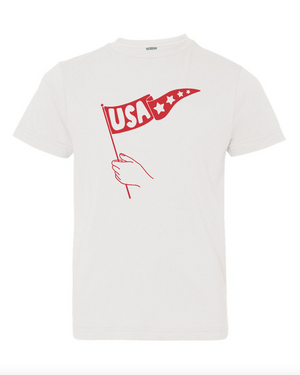 USA Flag Tee - White