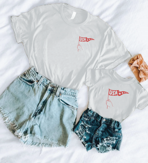 USA Flag Tee - White