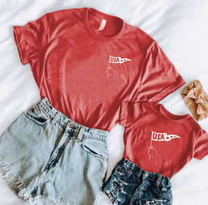 USA Flag Tee - Red
