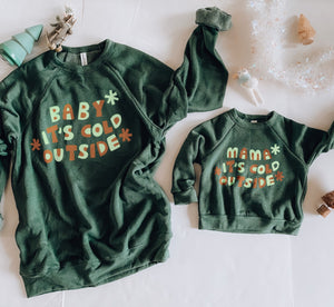 It's Cold Outside Sweatshirts Brown/Mint - MISPRINTS