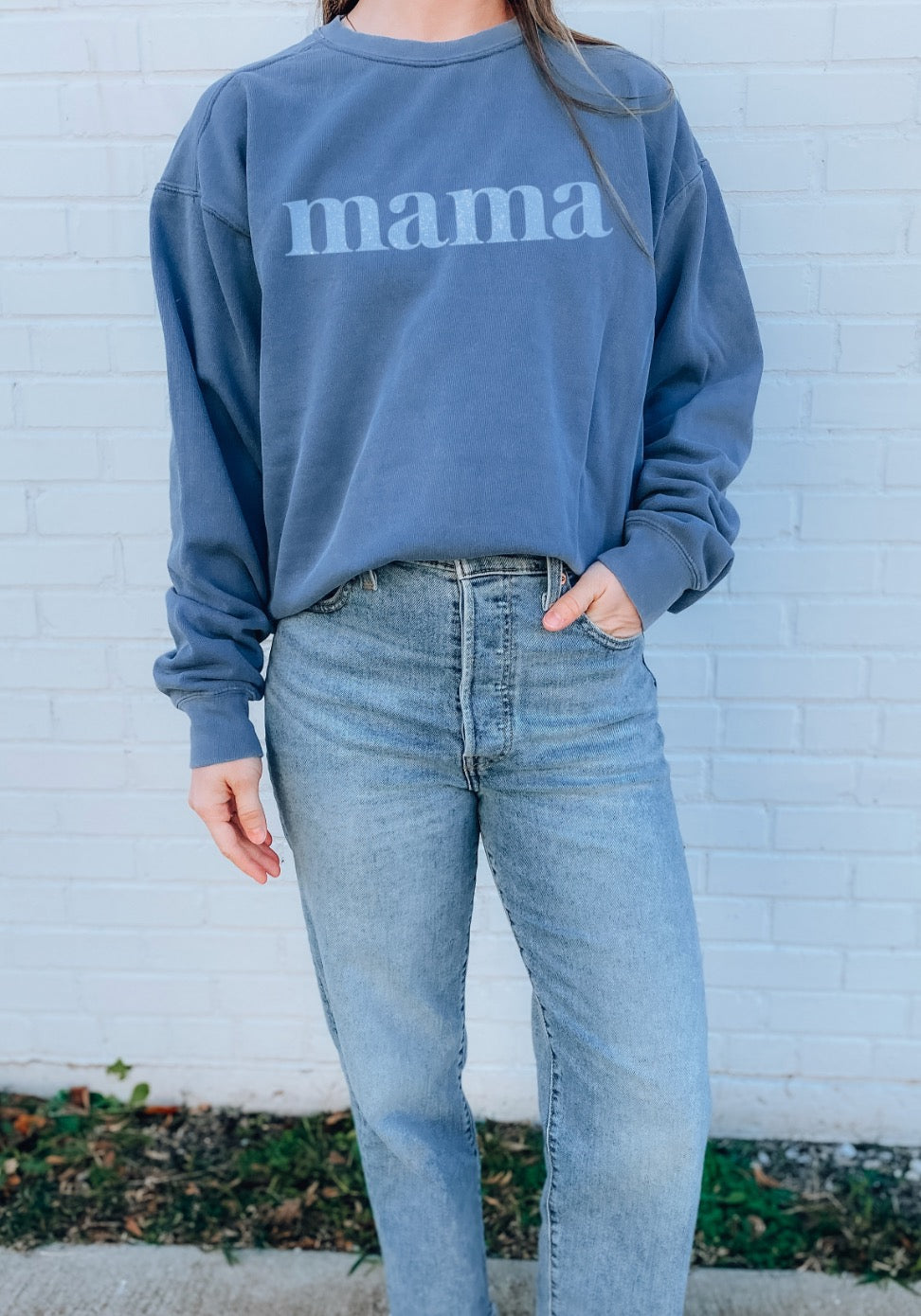 Mama Sweatshirt - Blue Jean