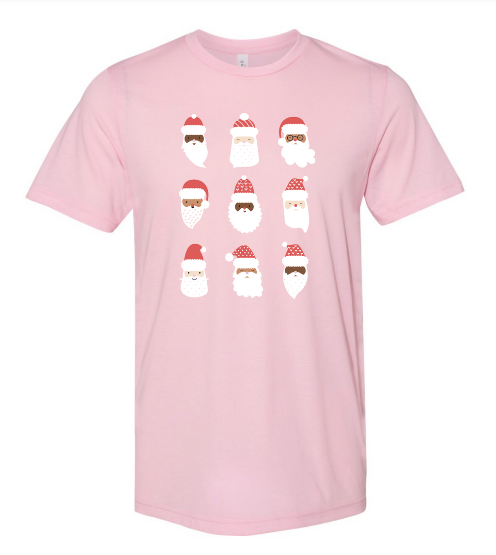 Santa Adult Tee - Pink