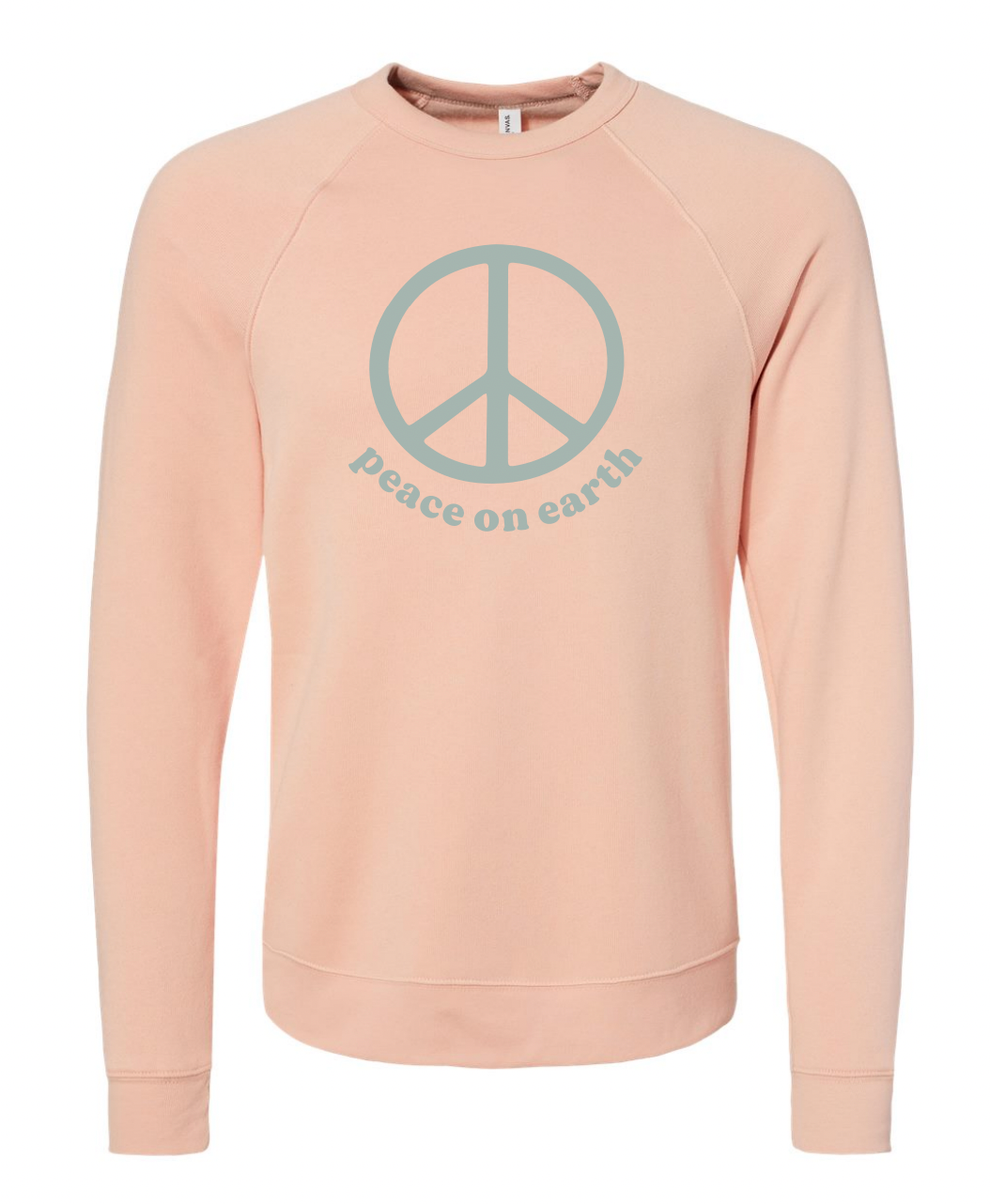 Peace on Earth Adult Sweatshirt - Peach