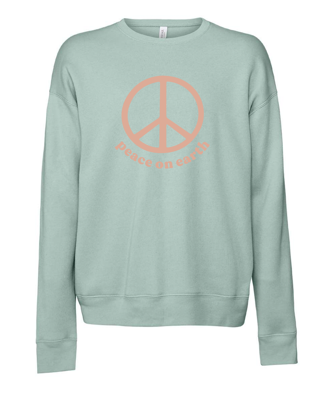 Peace on Earth Adult Sweatshirt - Dusty Blue